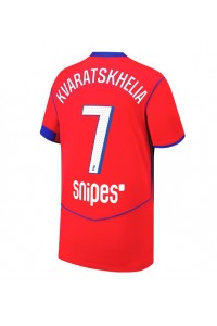 Paris Saint-Germain Khvicha Kvaratskhelia #7 Jalkapallovaatteet Kolmaspaita 2025-26 Lyhythihainen